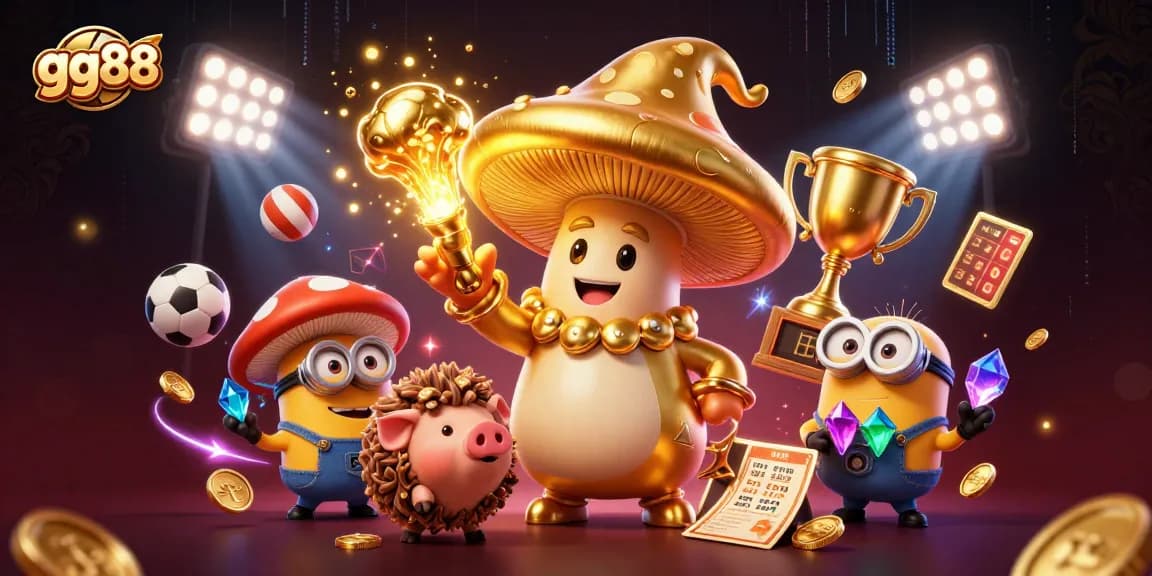 Win big with gg88 in this vibrant 3D casino scene featuring magic and treasure!