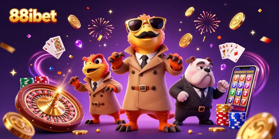 Join the fun at 88ibet as raptors sneak into a VIP casino with golden coins and game elements!