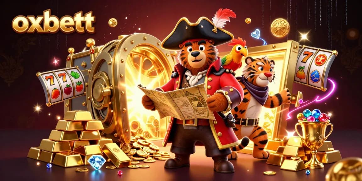 Experience thrilling adventures with oxbett as a cartoon pirate bear and friends discover treasures and jackpots.