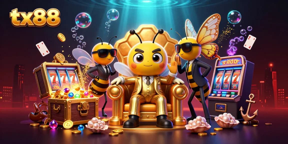 Experience tx88 excitement with a bumblebee mob boss leading vibrant casino gameplay.