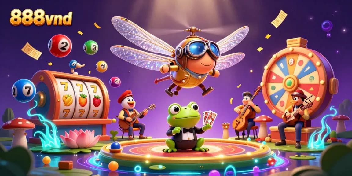 Experience thrilling jackpots and endless fun at 888vnd's unique lily pad casino environment.