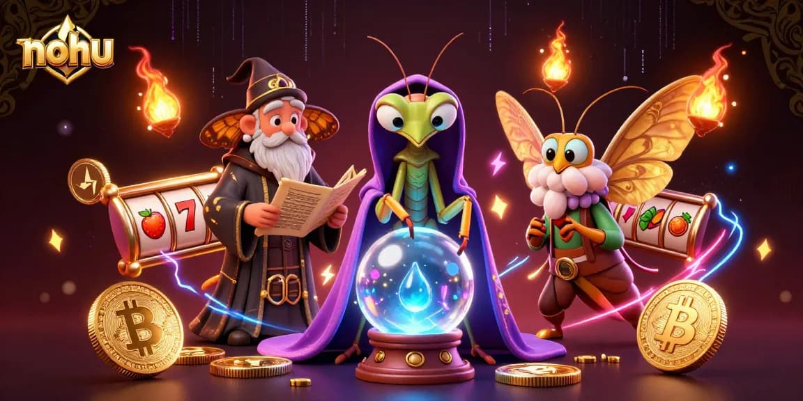 Nohu gamblers enjoying a vibrant slot game experience with colorful slots and jackpots.