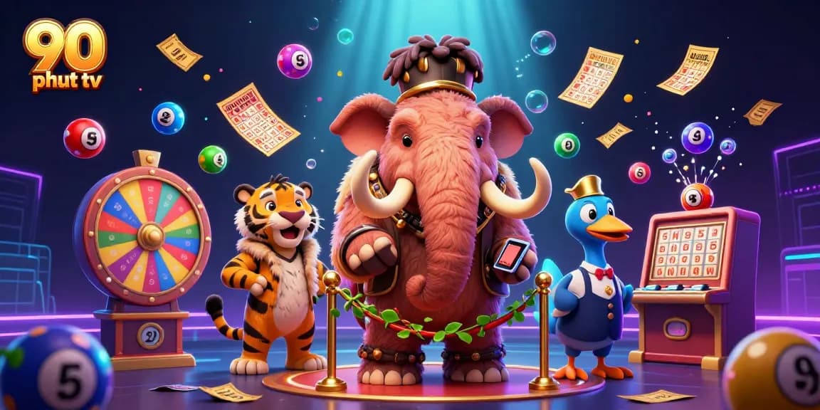 Experience thrilling gameplay at 90 phut tv with dynamic lottery balls and engaging casino characters.