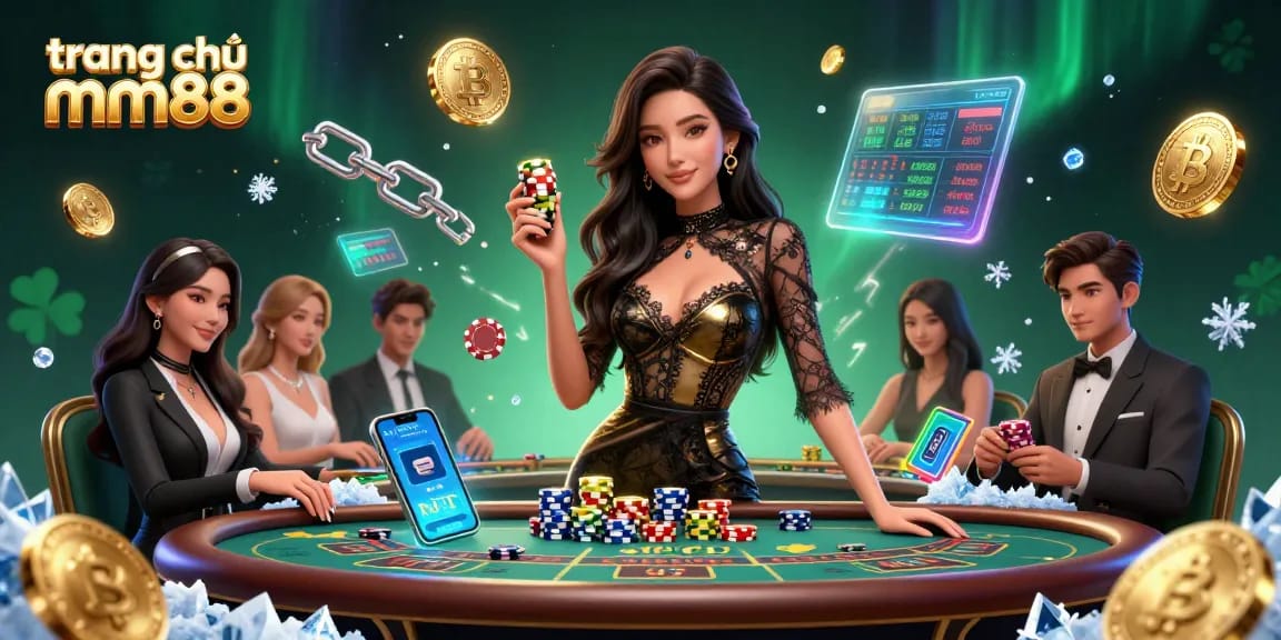 Experience luxury at trang chủ mm88 with a glamorous Asian dealer at a VIP baccarat table.