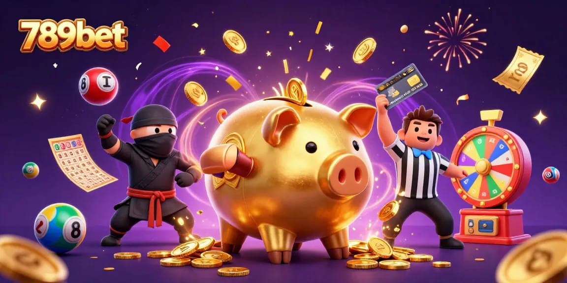 Engage with the dynamic world of 789bet, where a golden piggy bank sumo wrestler unleashes winning opportunities.