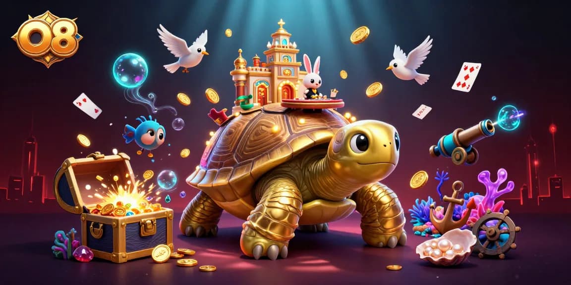 Experience the excitement of O8 with vibrant casino elements and action-packed scenes of winning play.