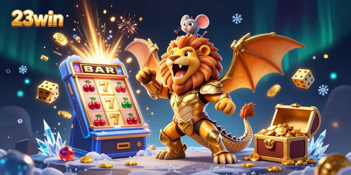 Engage with 23win's thrilling casino adventures featuring a chimera and dynamic game elements.