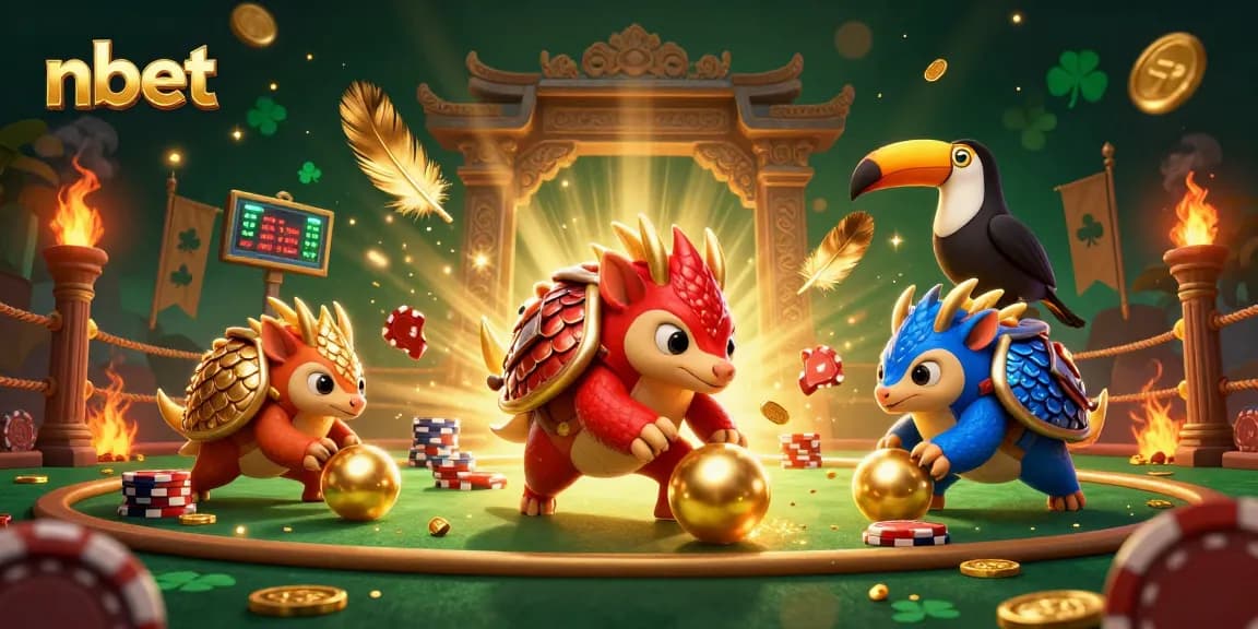 Experience the excitement of nbet with rival pangolins competing in a dynamic casino scene filled with golden chips.