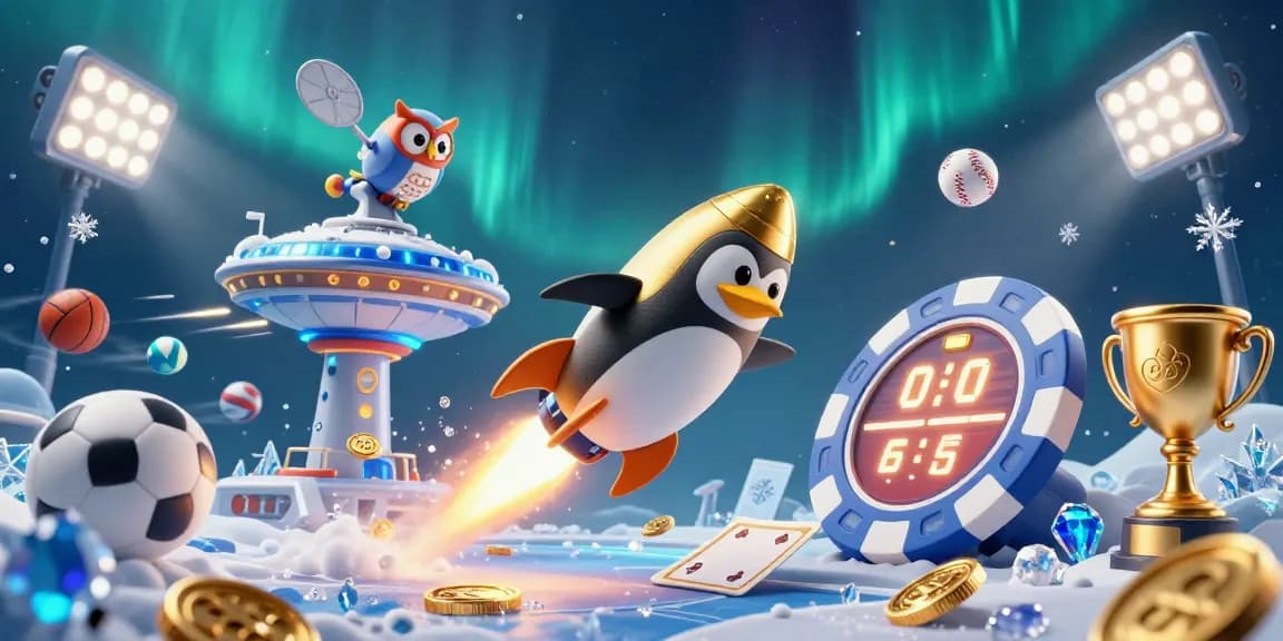 Engage with DA88's thrilling gaming adventure featuring a penguin in space and sports elements.