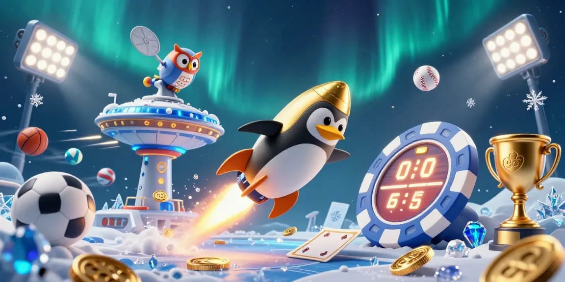 Engage with DA88's thrilling gaming adventure featuring a penguin in space and sports elements.