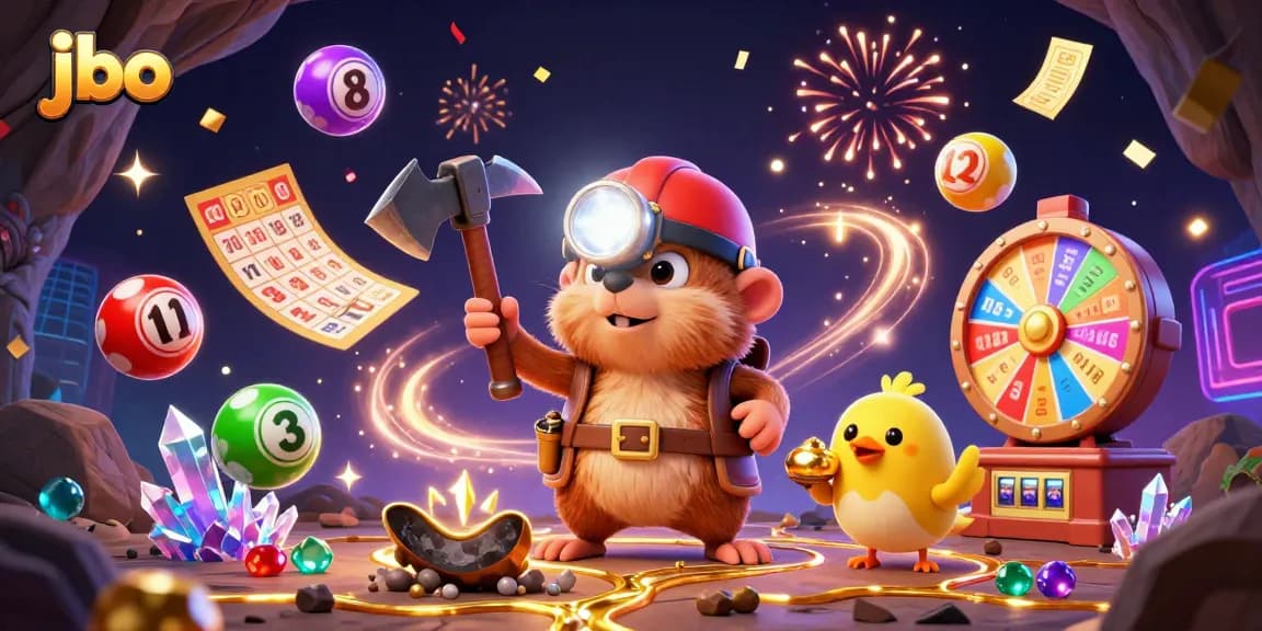 Join the excitement at jbo as a treasure hunter mole discovers gems amidst dynamic gaming elements.