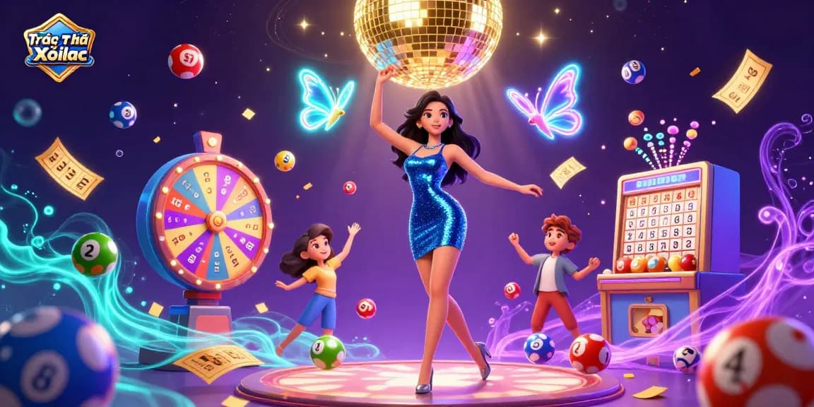 Experience high-energy gambling fun with Trực Tiếp Xoilac, showcasing vibrant lottery elements and casino excitement.