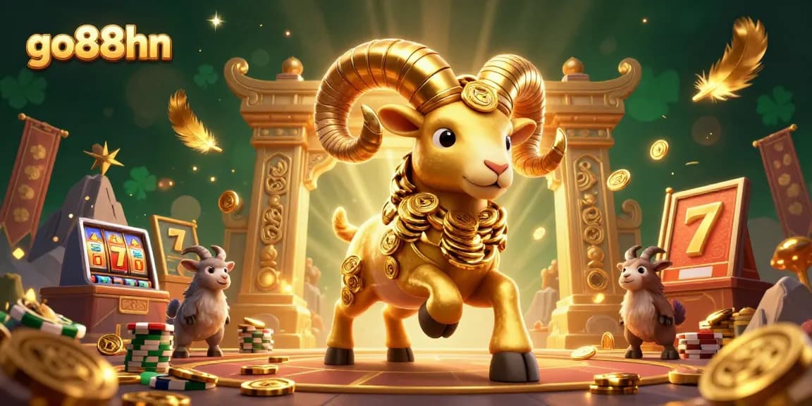 Engage in thrilling gameplay with go88hn amidst a vibrant 3D casino scene filled with gold.