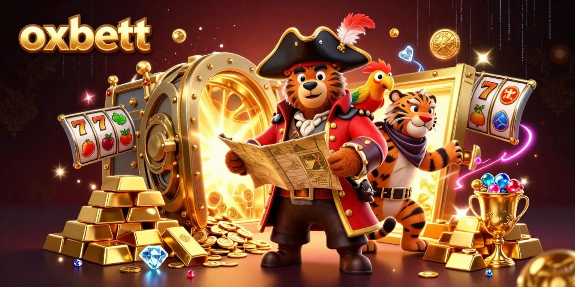 Experience thrilling adventures with oxbett as a cartoon pirate bear and friends discover treasures and jackpots.