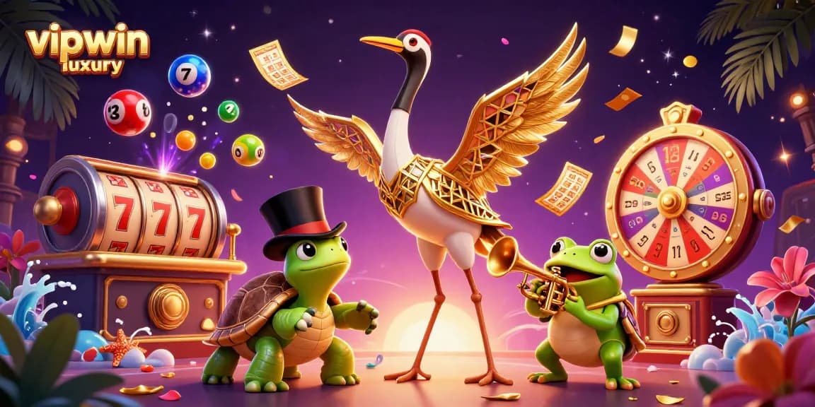 Experience the thrill of vipwin luxury in this vibrant casino illustration featuring engaging game elements.