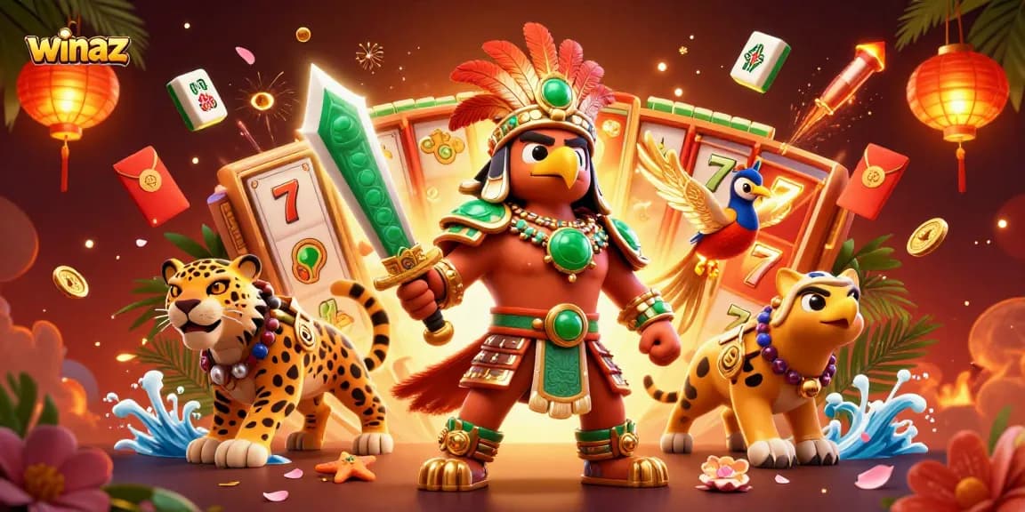 Engage with winaz through an energetic scene capturing Aztec themes with slot elements.