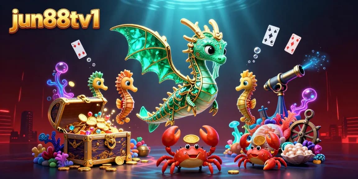 Bet on fortune with the majestic jun88tv1 sea dragon amid treasures and vibrant gaming elements.