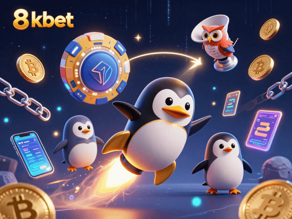 Engage in thrilling gaming adventures with the 8kbet penguin soaring to the crypto casino.