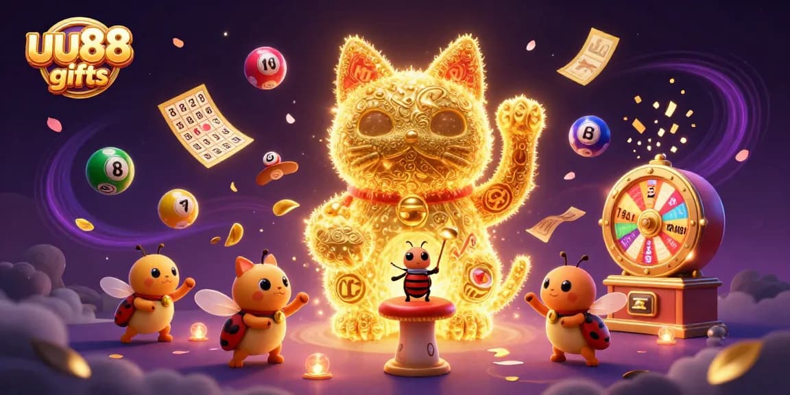 Experience the excitement of uu88 gifts with a vibrant scene full of casino treasures and luck.