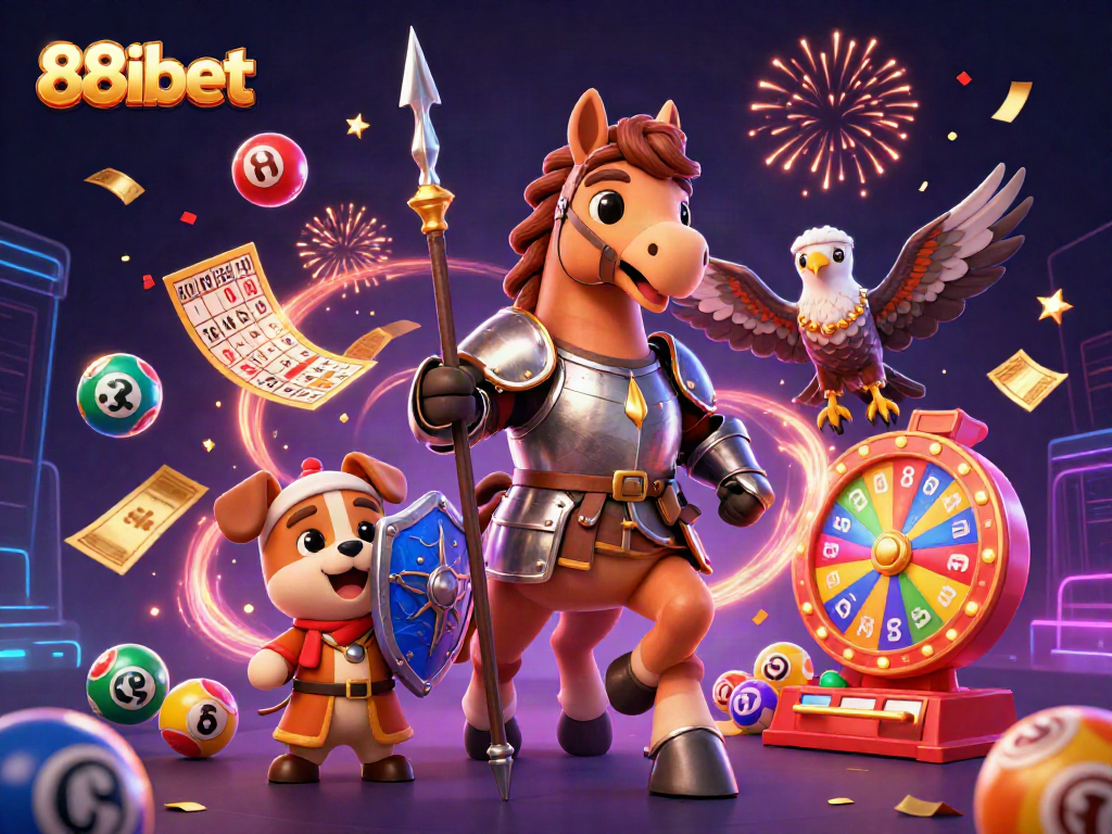 Play exciting games at 88ibet with lottery balls, spinning prize wheels, and festive confetti for big wins!