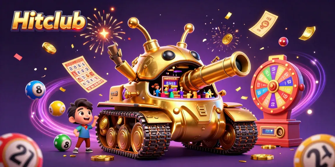 Experience Hitclub with vibrant digital illustration featuring animated casino elements and excitement.