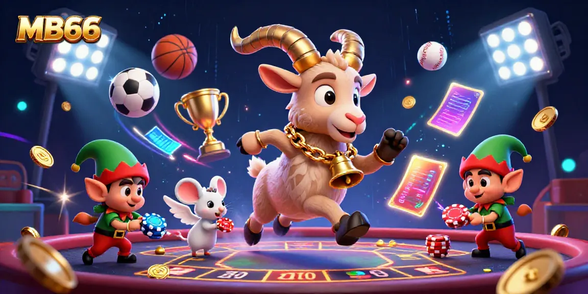 Experience the thrill of MB66 where a festive Krampus runs a casino amidst chaotic gremlins and sports excitement.