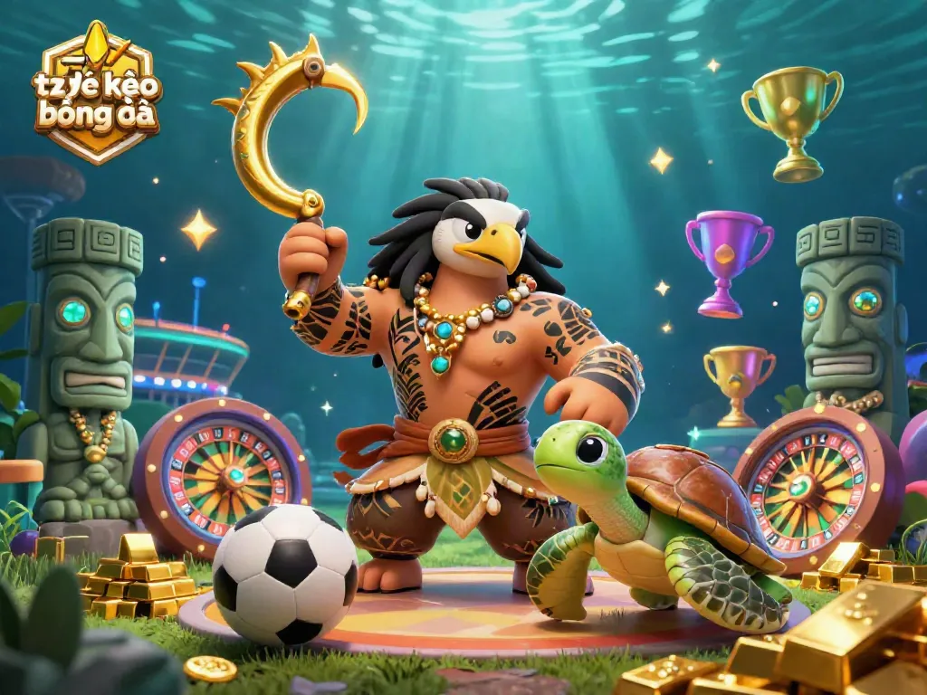 Engage with tỷ lệ kèo bóng đá through dynamic sports betting imagery featuring a colorful 3D scene.