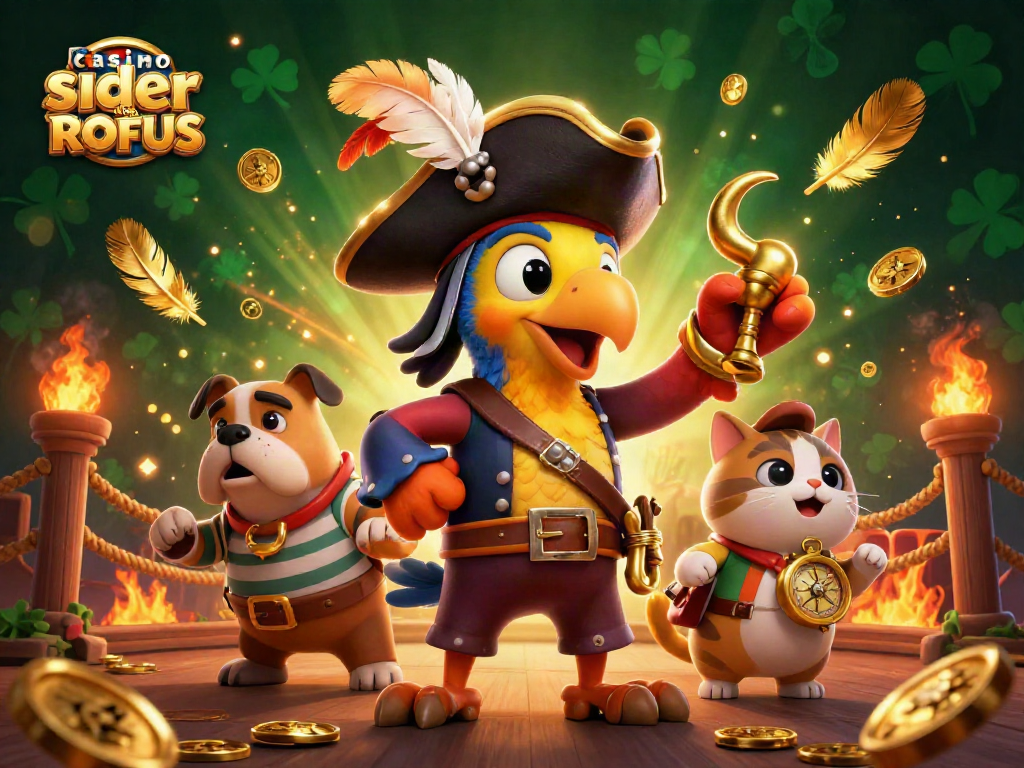 Engage in thrilling gameplay at casino sider uden ROFUS with exciting slot reels and dynamic pirate scene.