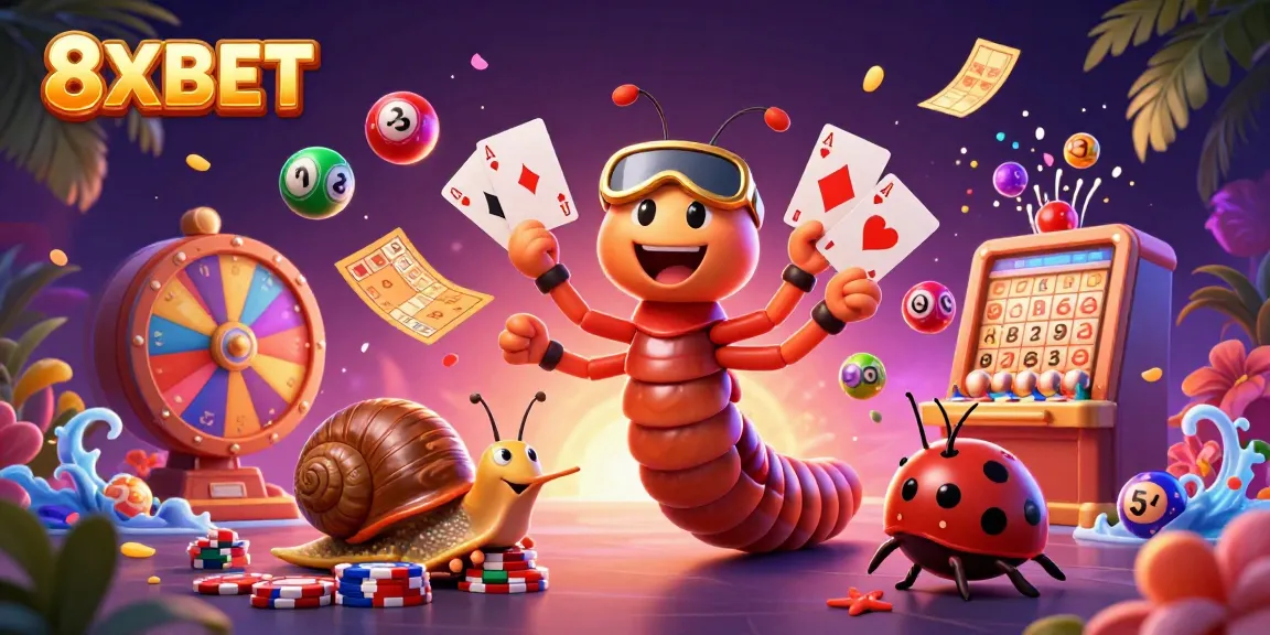 Experience the excitement of 8XBET's dynamic games with vibrant characters and colorful gaming elements.