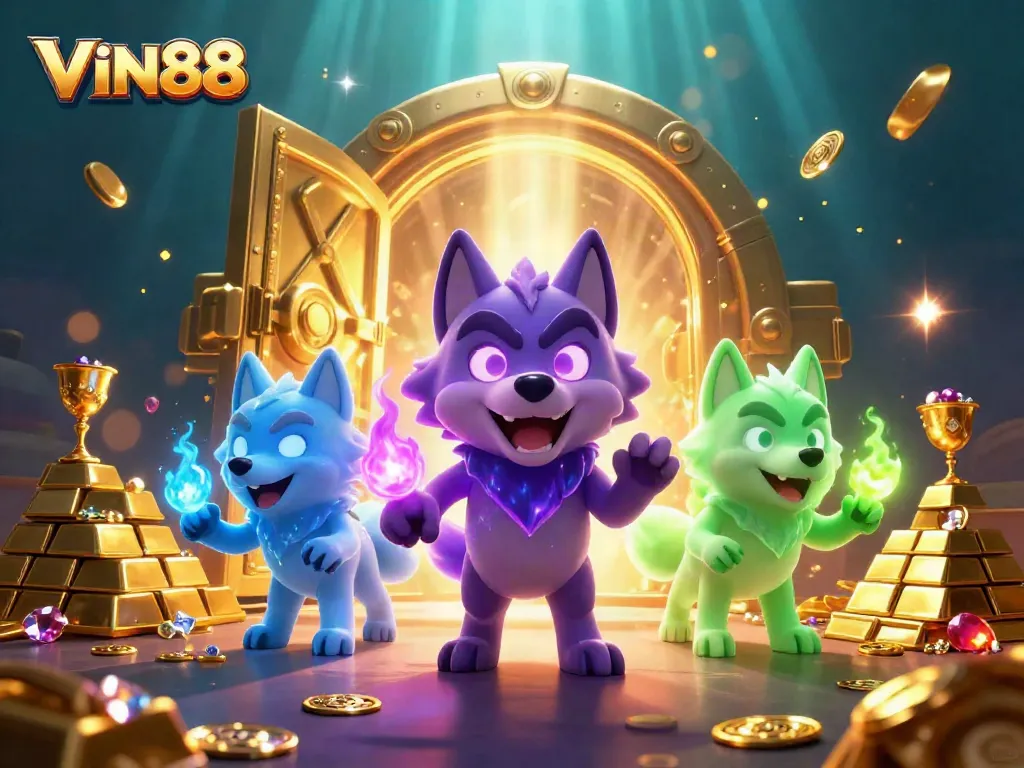 Experience gaming thrills with the dramatic energy of VIN88's animated 3D character scene.
