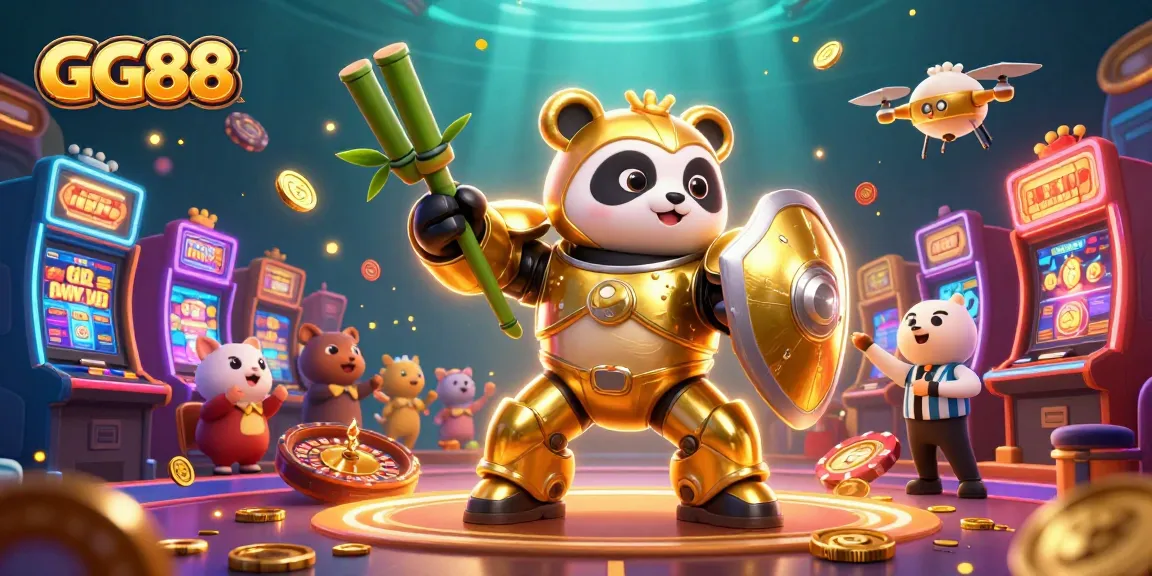 Experience exhilarating gambling action with GG88 in a vibrant 3D casino scene filled with exciting game elements.