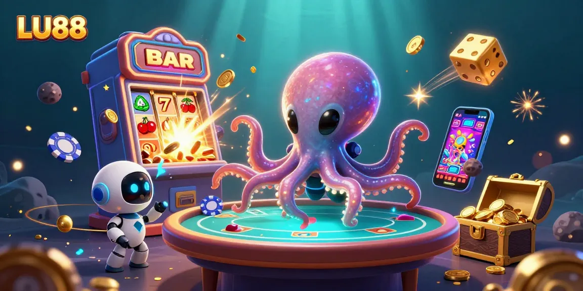 Play thrilling casino games at LU88 with dynamic characters, vibrant symbols, and exciting jackpot elements.