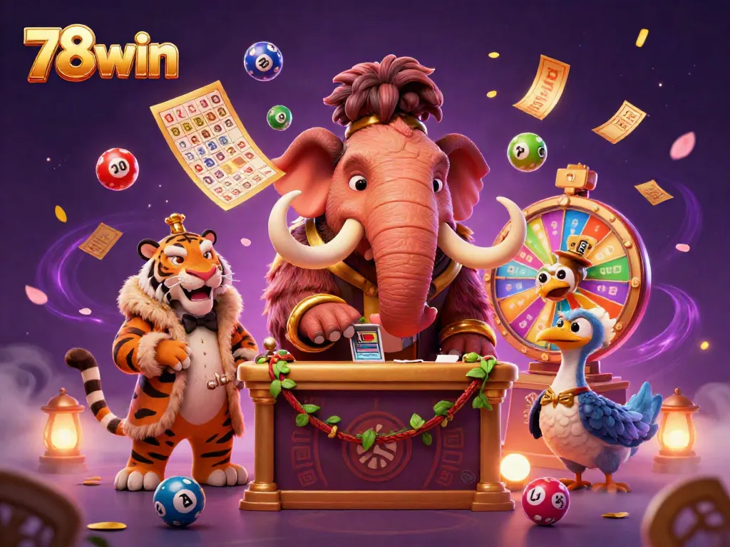 Experience the vibrant energy of 78win casino with dynamic characters and colorful gaming elements.