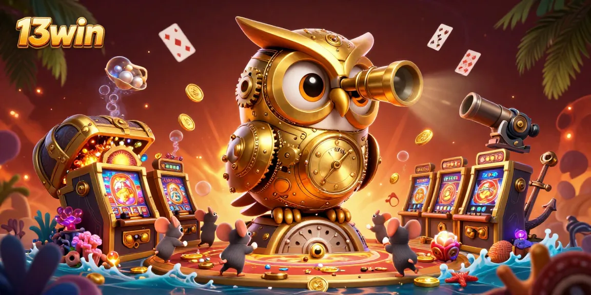 Experience the excitement of 13win with captivating casino elements and a dynamic 3D scene.