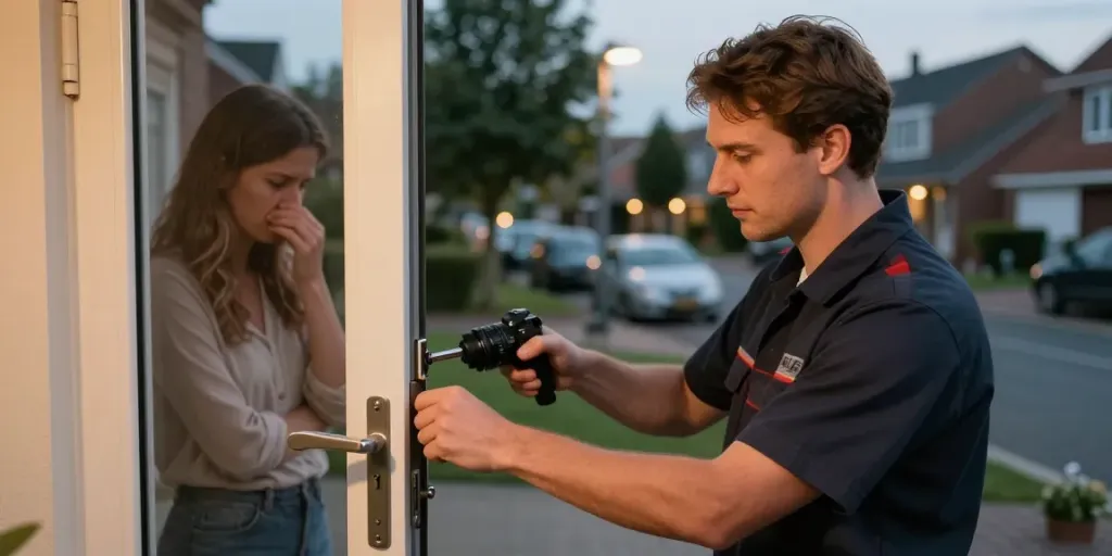 Slotenmaker assistent bij het deur openen Arnhem, professioneel en betrouwbaar.