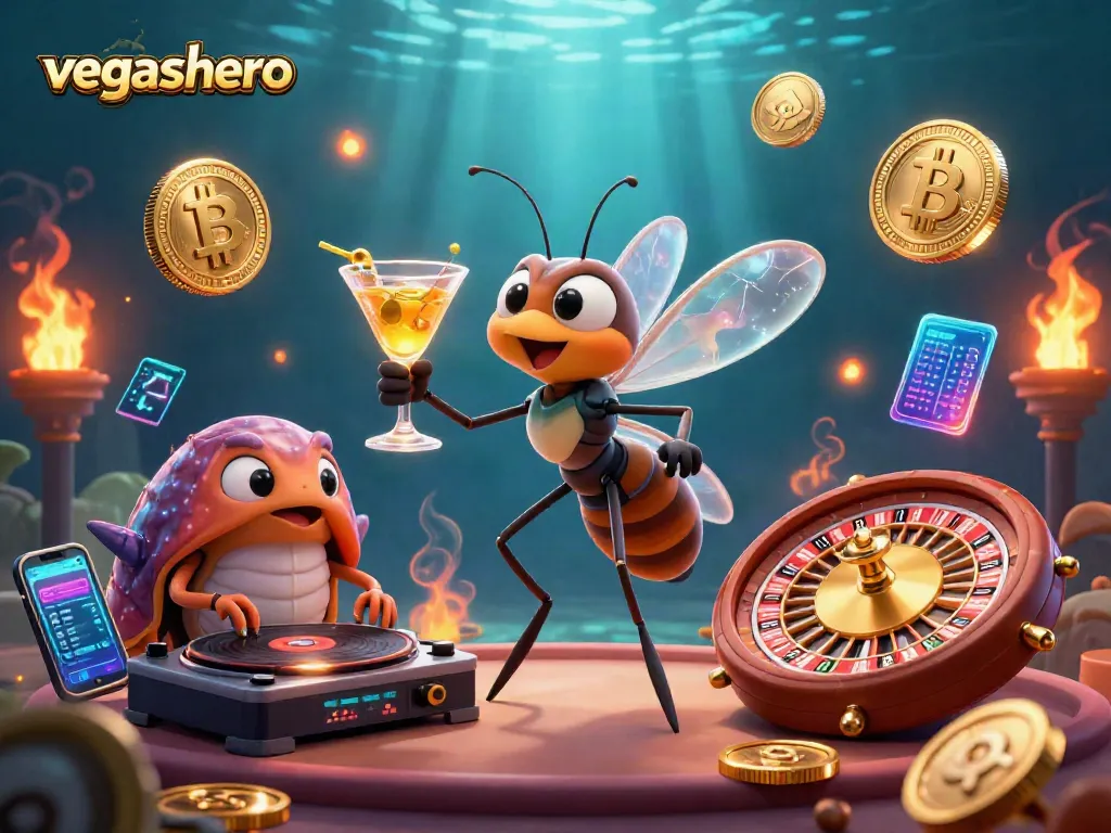Experience thrilling gameplay at vegashero Casino with a vibrant 3D illustration showcasing a unique gaming adventure.