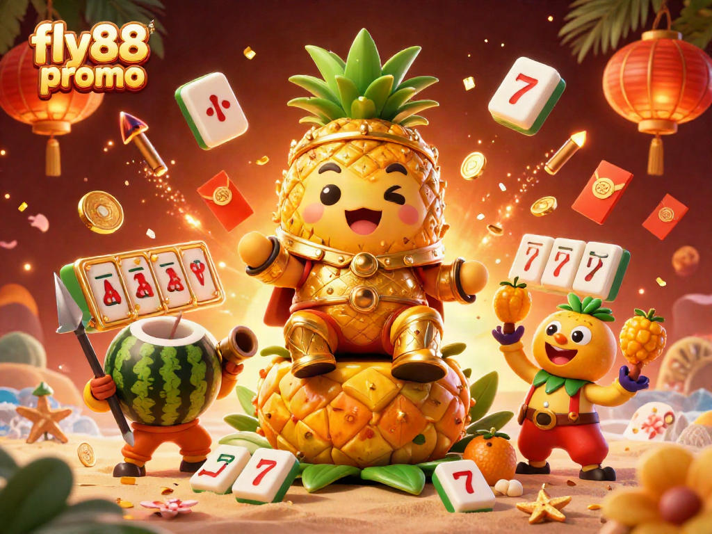 Experience excitement with the fly88 promo as the golden pineapple king rules a vibrant beach casino.