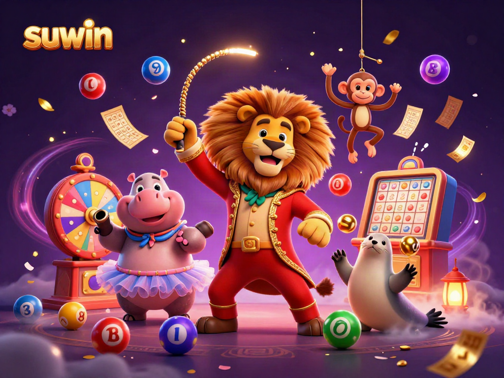 Engage with suwin games featuring dynamic lottery balls, charismatic characters, and an exuberant casino atmosphere.