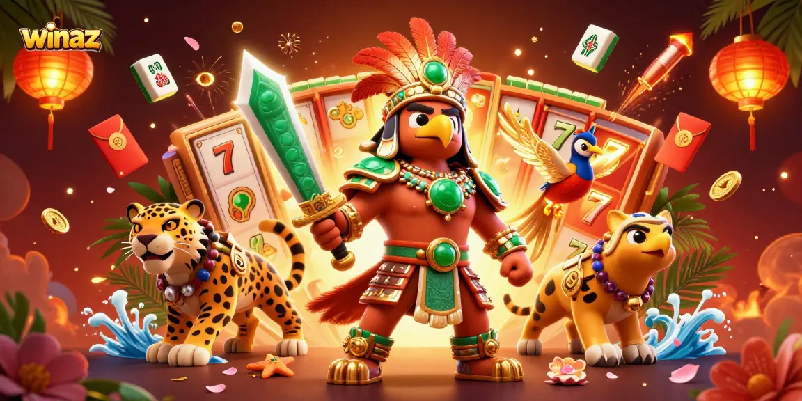 Engage with winaz through an energetic scene capturing Aztec themes with slot elements.