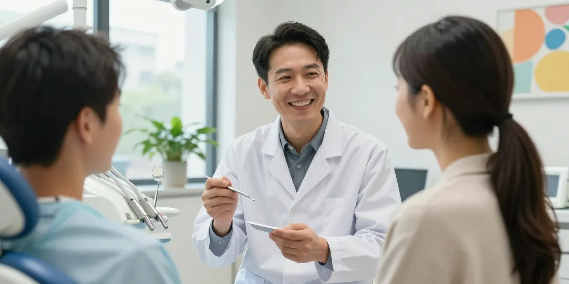 Controle tandarts Nijmegen met een vriendelijke tandarts die een patiënt adviseert in een moderne kliniek.