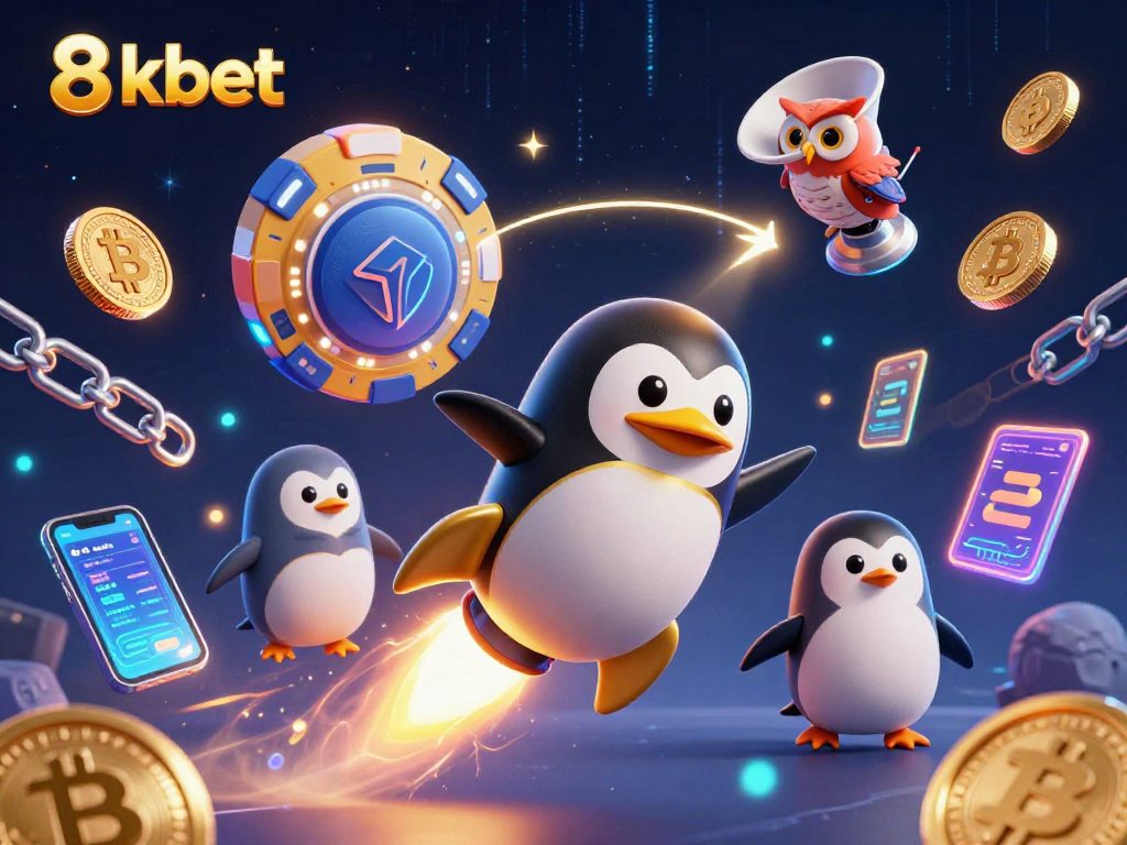 Engage in thrilling gaming adventures with the 8kbet penguin soaring to the crypto casino.