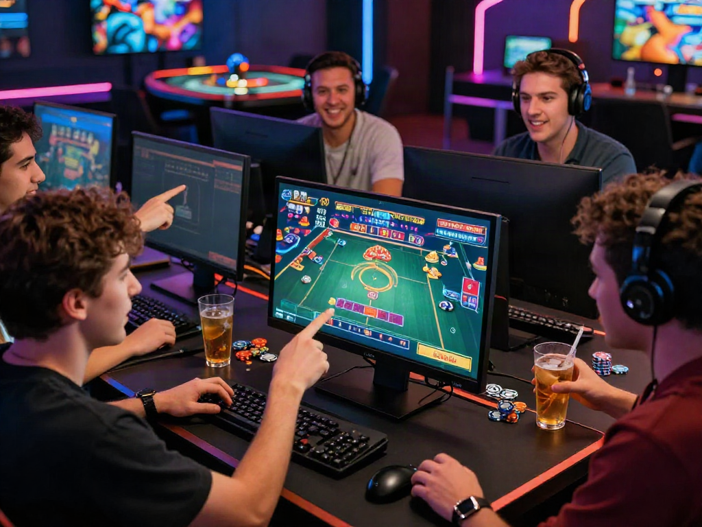 Friends enjoying the exciting ku88 online casino experience with vibrant graphics and gaming atmosphere.