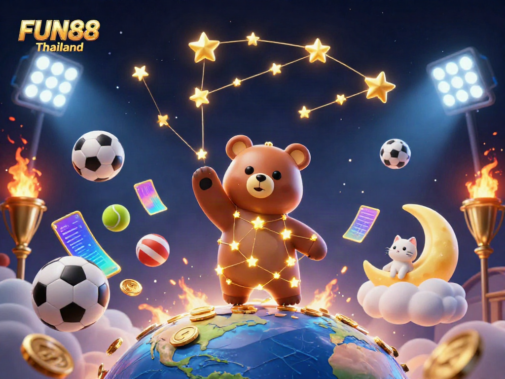 Engage with FUN88 Thailand's vibrant sports betting scene of enchanting characters and dynamic elements.