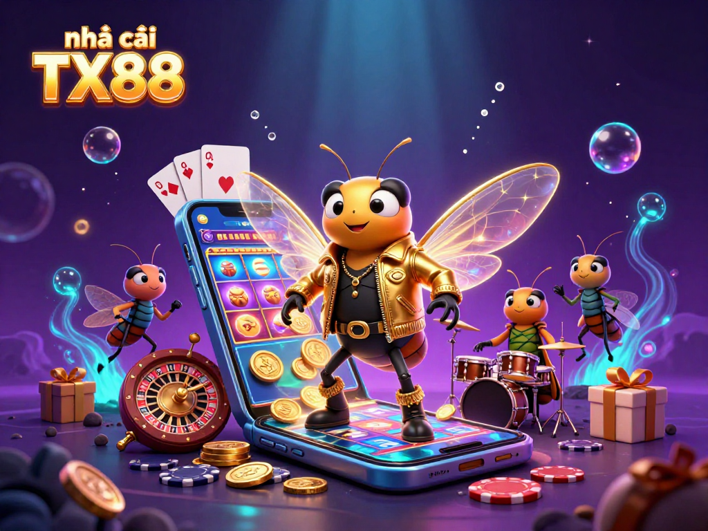 Engage with thrilling games at nhà cái TX88, featuring vibrant characters and exciting casino elements.