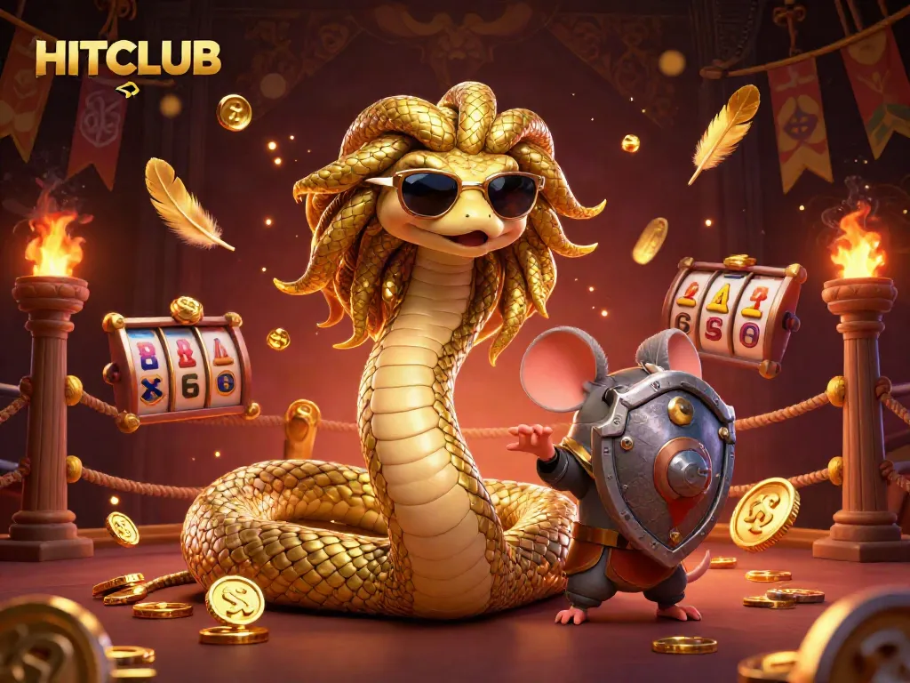 Experience HITCLUB's exciting casino atmosphere with vibrant characters and thrilling elements.