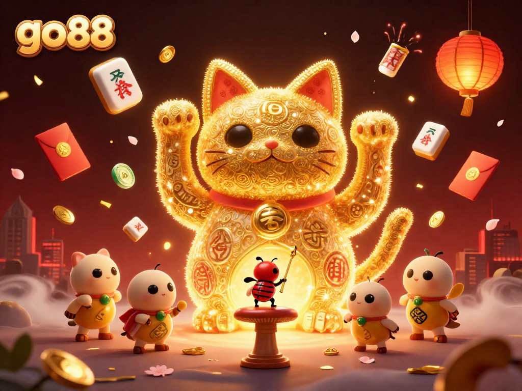 Experience thrilling gameplay at go 88 amidst golden fireflies and vibrant casino elements.