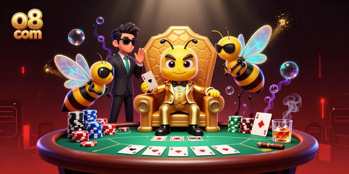 Experience high-stakes poker action with o8 com in a vibrant casino scene featuring dynamic characters.