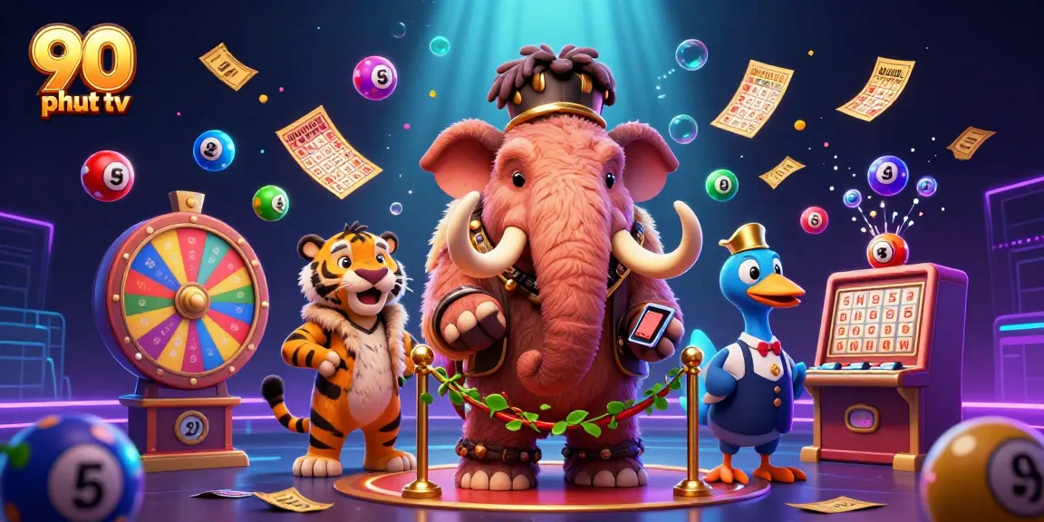 Experience thrilling gameplay at 90 phut tv with dynamic lottery balls and engaging casino characters.