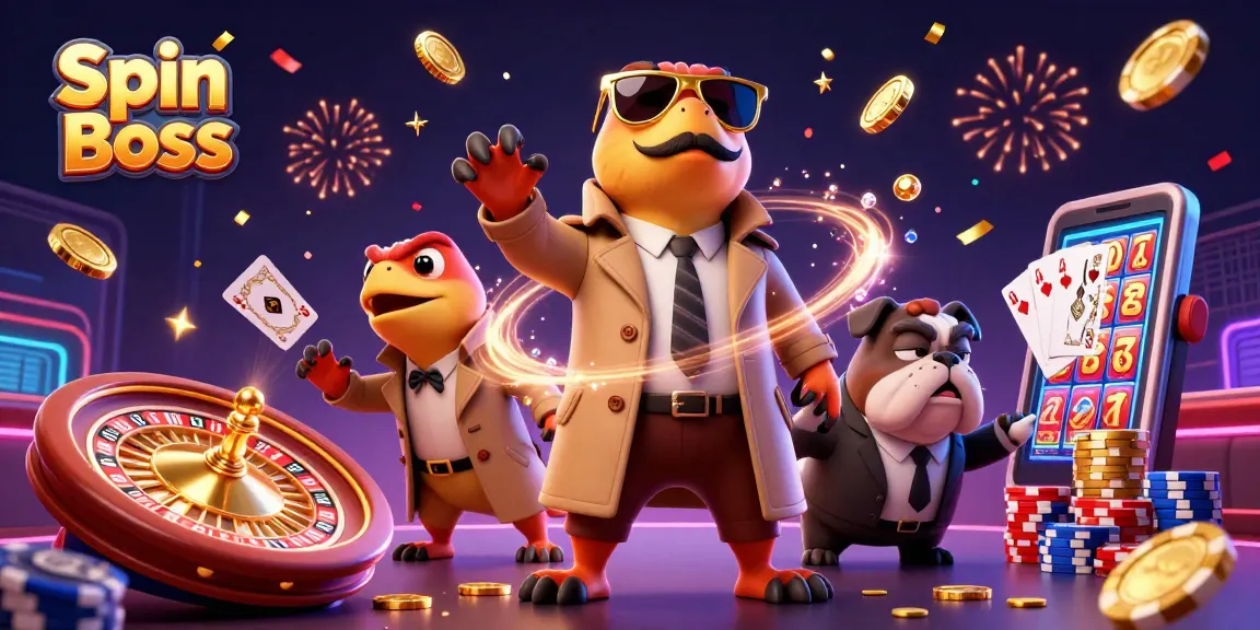 Spin Boss captures the excitement of a casino with vibrant characters and action-packed gambling elements.