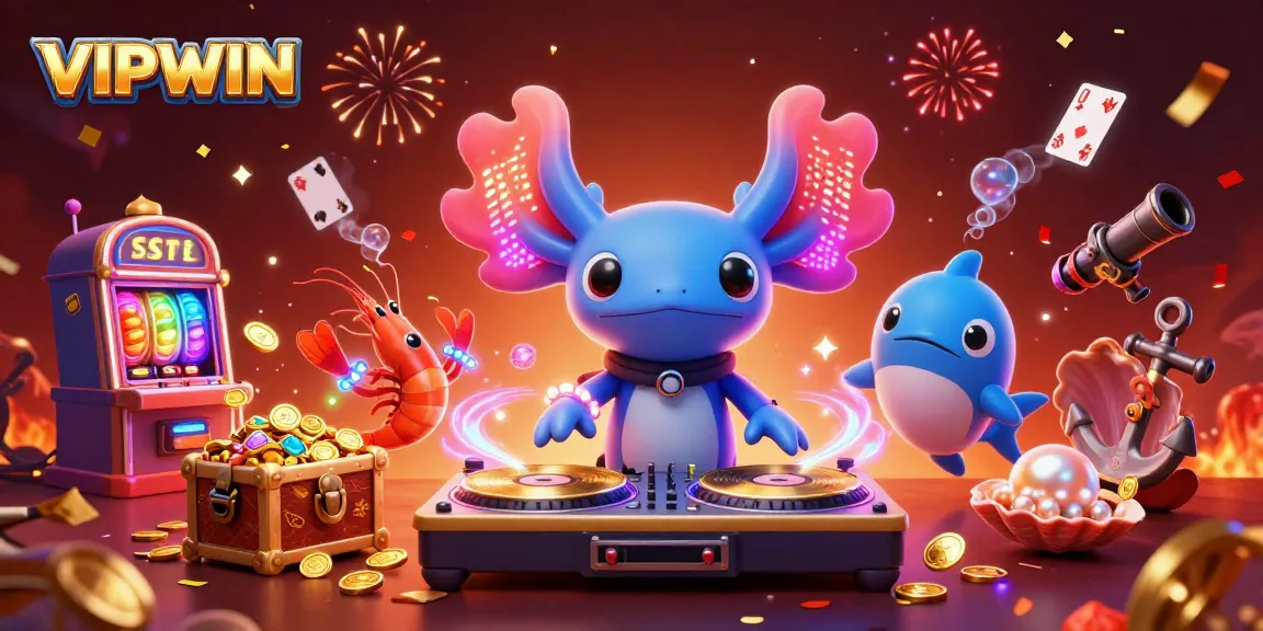 Experience thrilling gaming at VIPWIN with animated characters and vibrant casino themes.